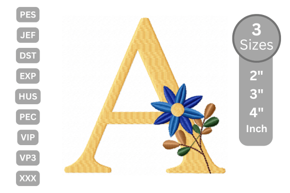 Botanical Flower Letter - a