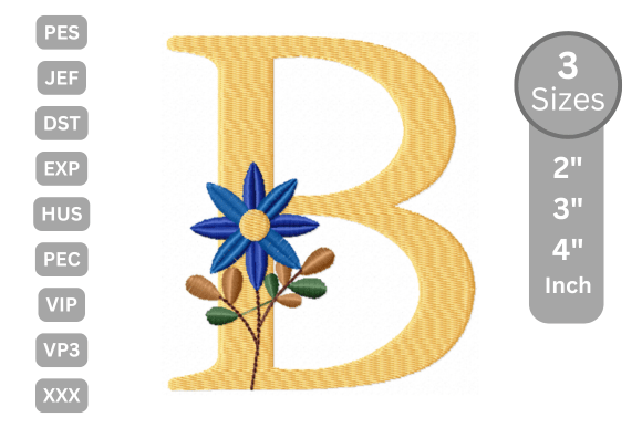 Botanical Flower Letter - B