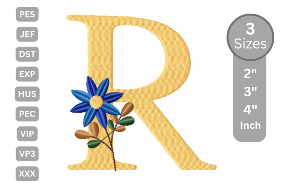 Botanical Flower Letter - R