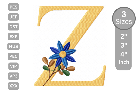Botanical Flower Letter - Z