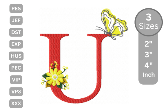 Butterfly Bloom Alphabet - U