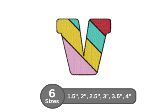 Candy Stripe Alphabet -V