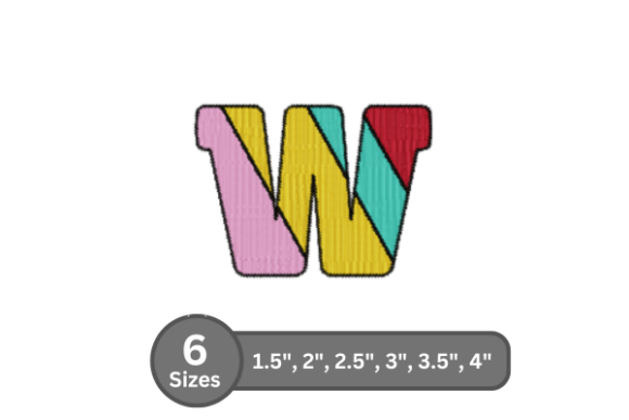 Candy Stripe Alphabet -W