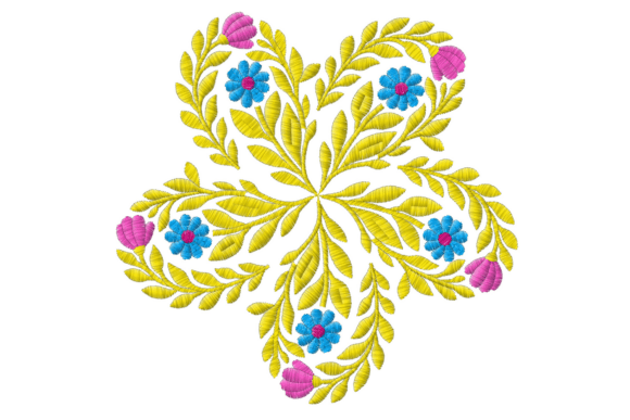 Circle of Flowers Embroidery Design