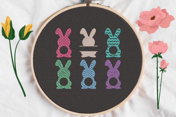 Decorated Rabbit Monogram Frame