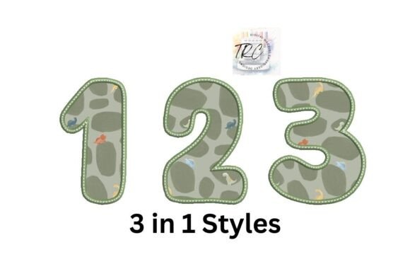 Dino Applique Number Set 0-9