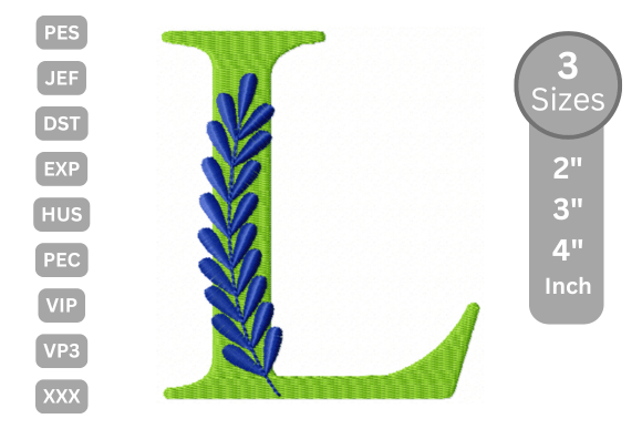 Elegant Floral Alphabet Letter-L