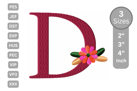 Floral Alphabet Letter - D