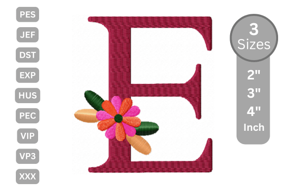 Floral Alphabet Letter - E