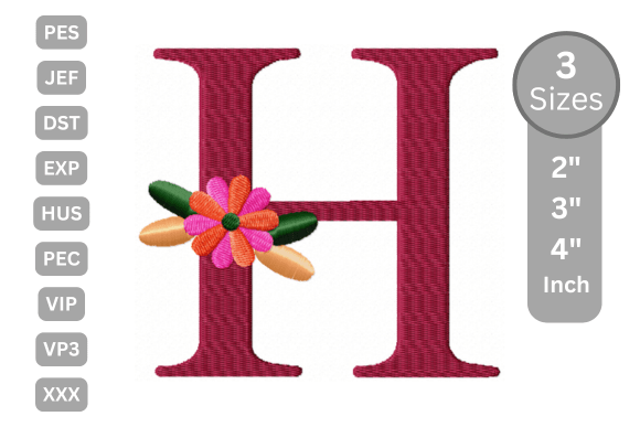 Floral Alphabet Letter - H