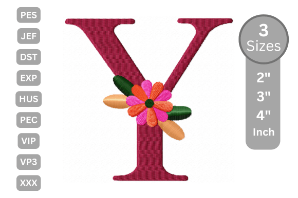 Floral Alphabet Letter - Y