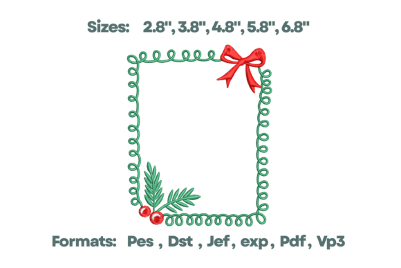 Holly Garland Frame Monogram Border